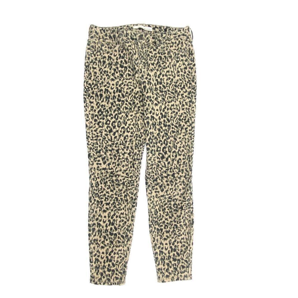 Ella Moss Skinny Jeans Womens 26 Beige Cheetah Print High Rise Denim‎ R3162